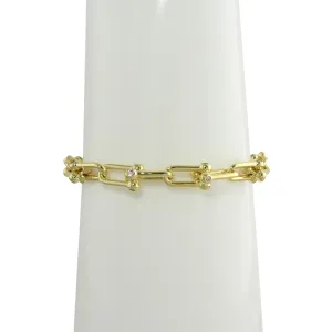 VERMEIL CZ U LINK BRACELET