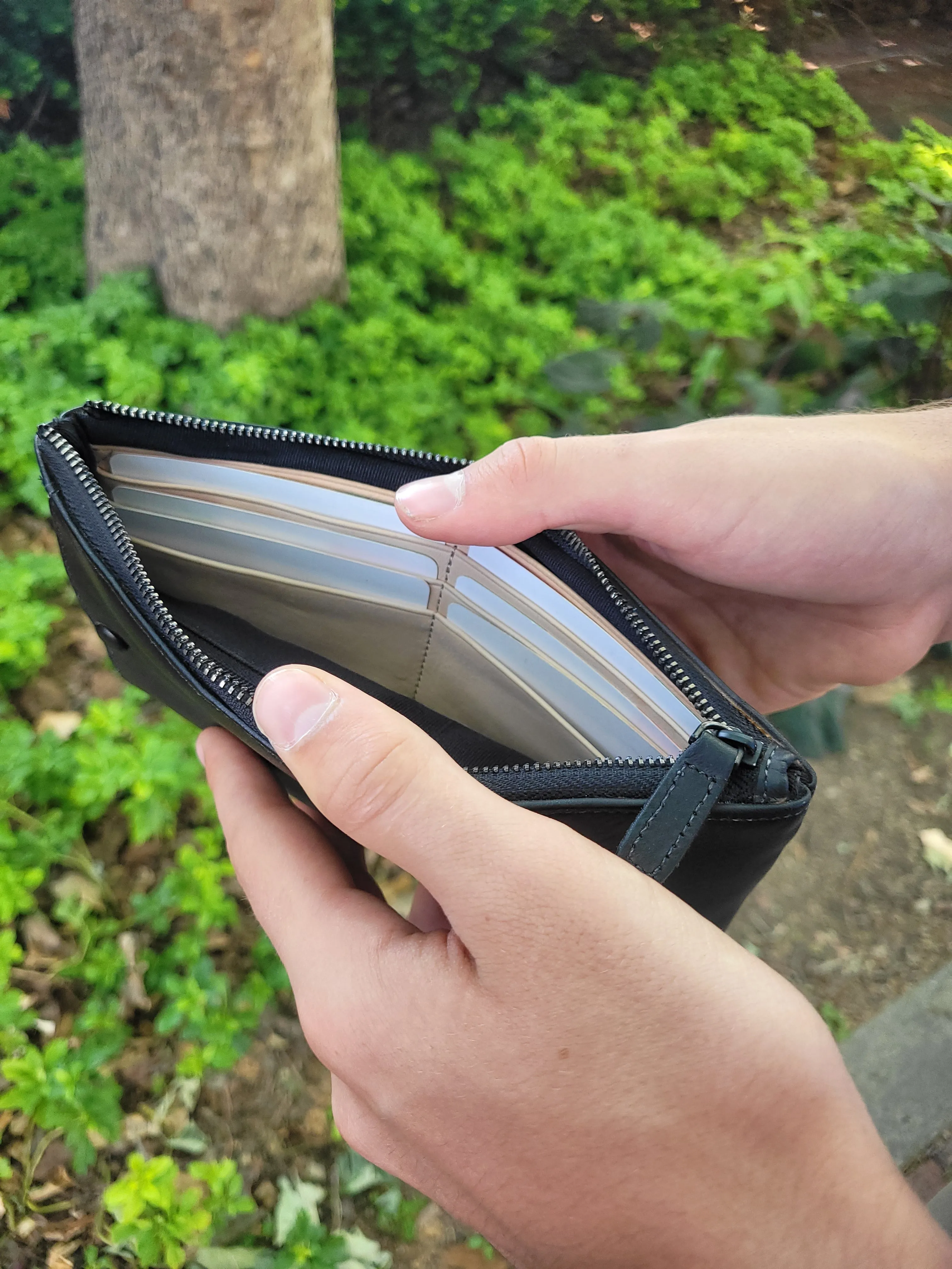Versatile Long Wallet, Distressed Leather (Unisex)