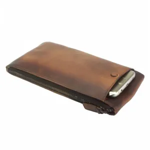 Versatile Long Wallet, Distressed Leather (Unisex)