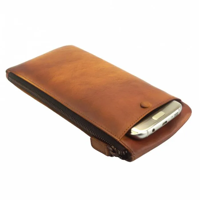 Versatile Long Wallet, Distressed Leather (Unisex)