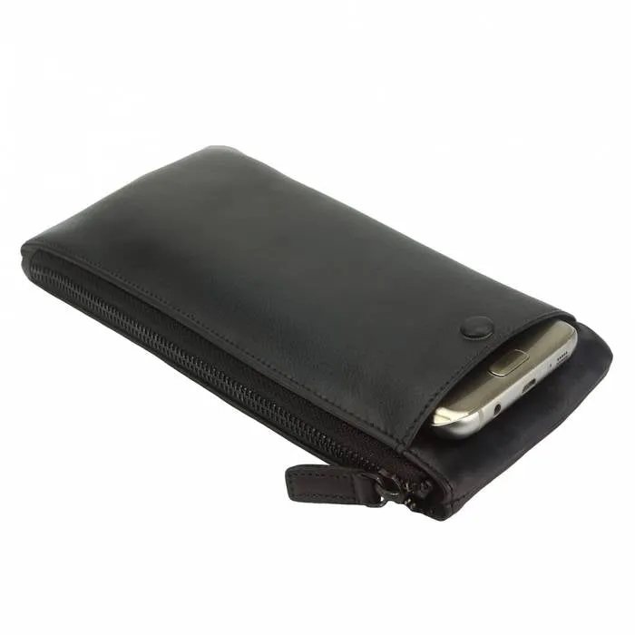 Versatile Long Wallet, Distressed Leather (Unisex)