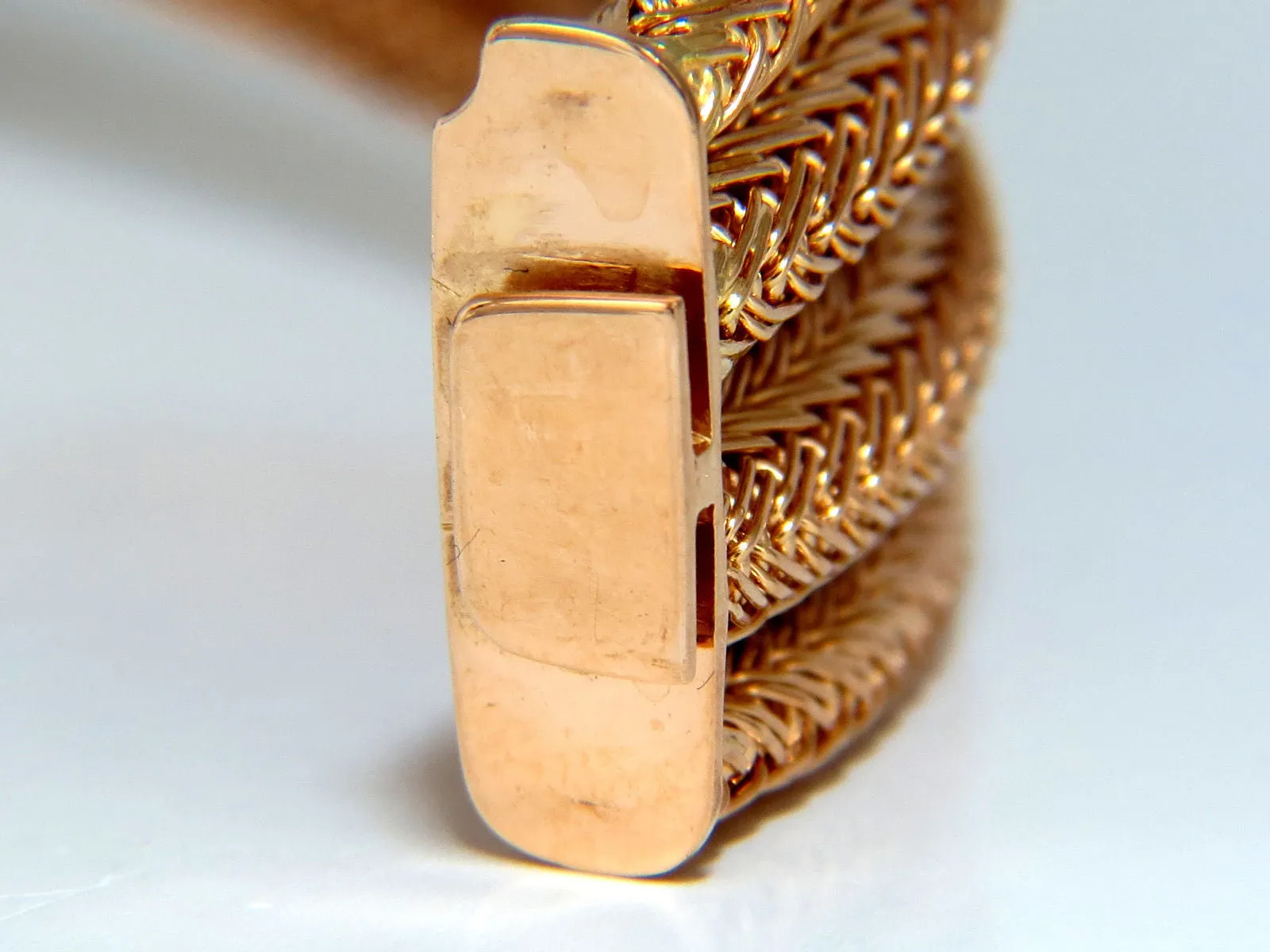 Vintage Argentina Republic 18kt Flex Mesh Tubular .50ct. Diamonds Bracelet