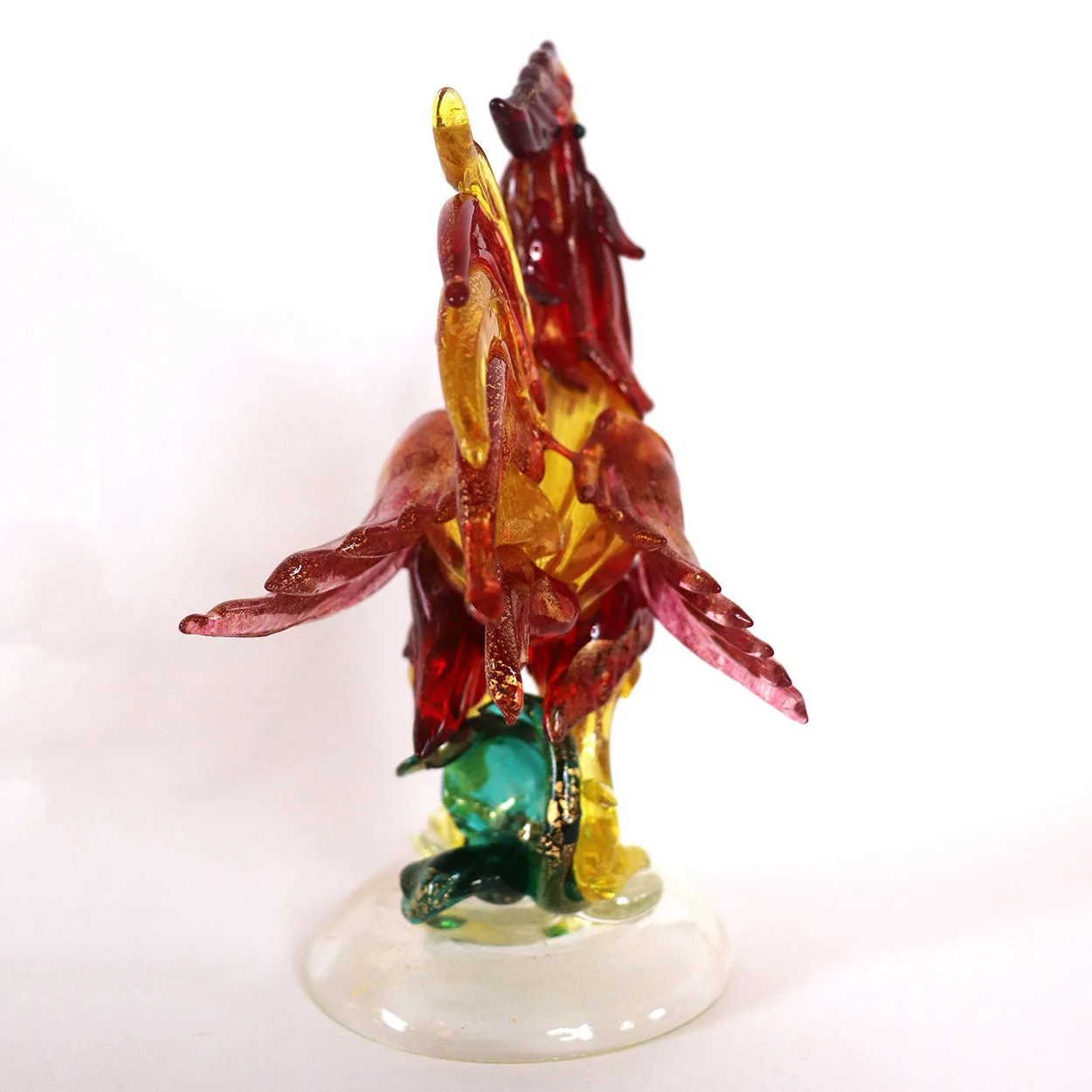 Vintage Italian Murano Hand Blown Glass Rooster Figurine