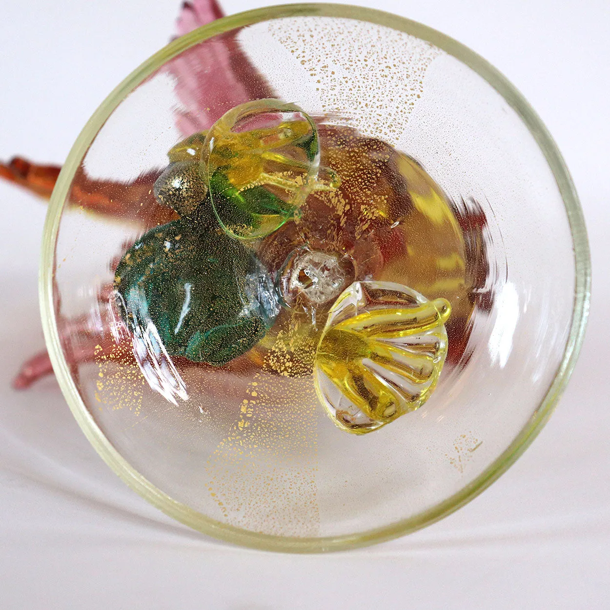 Vintage Italian Murano Hand Blown Glass Rooster Figurine