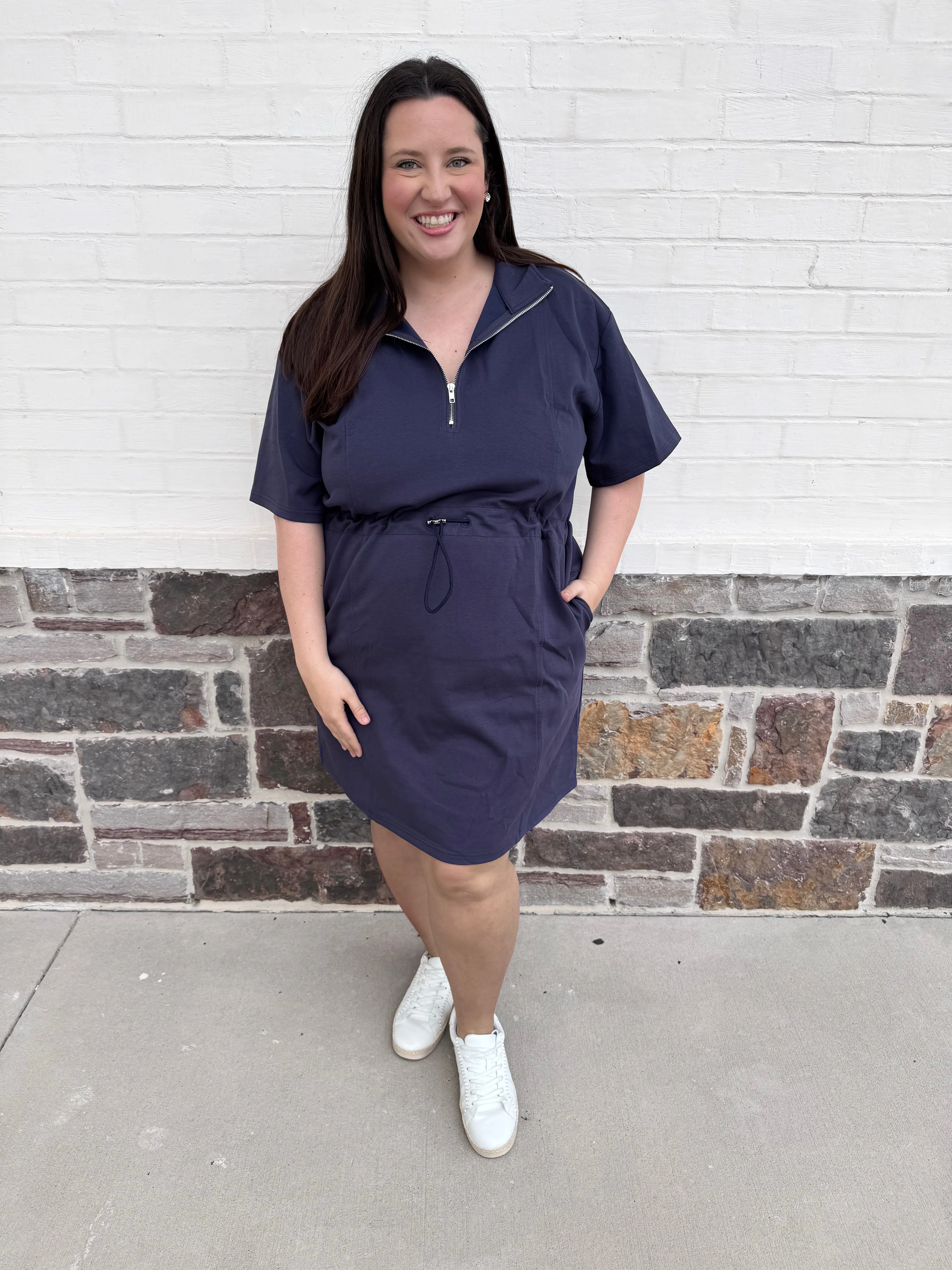 Walk The Walk Dress - Navy