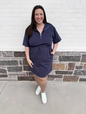 Walk The Walk Dress - Navy