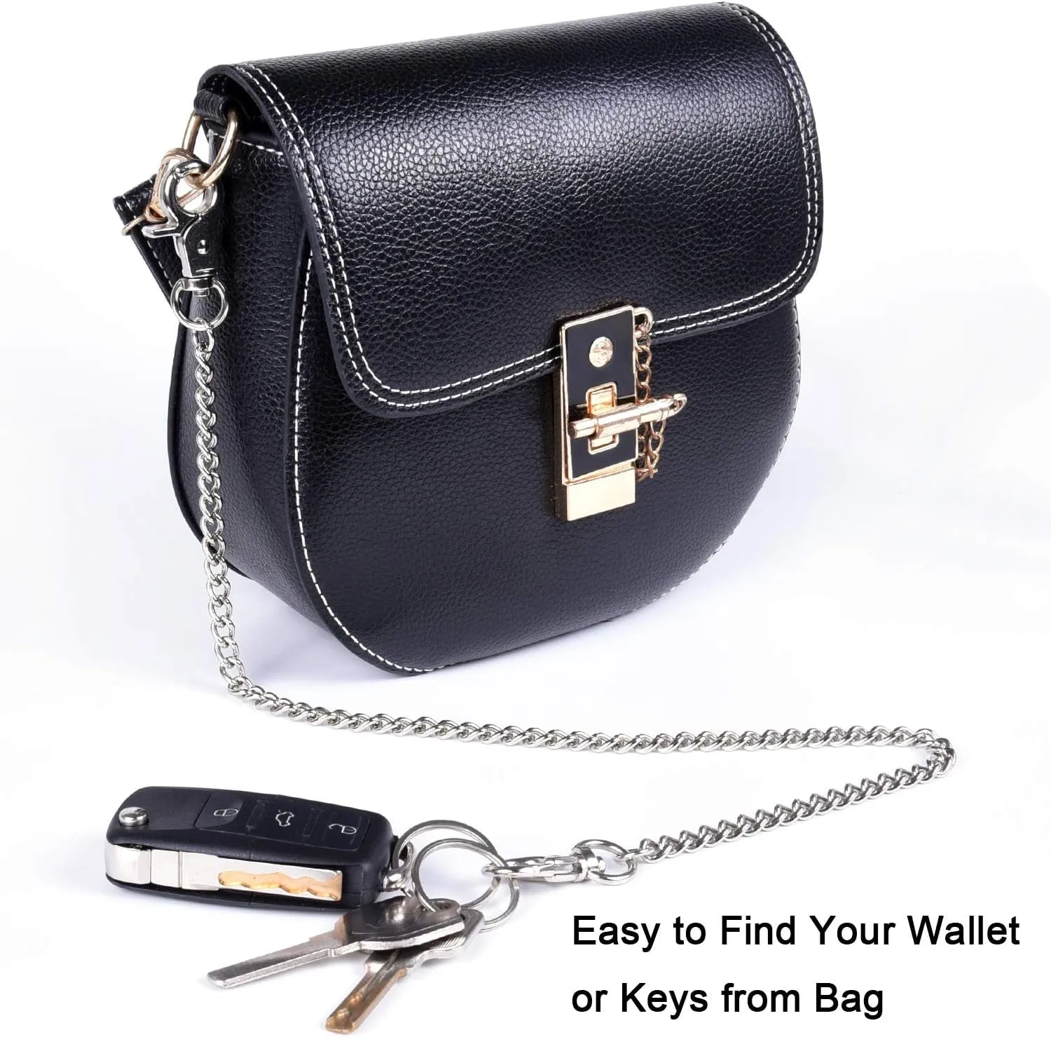Wallet Chain 16 inch Pocket Keychain with 2 Keyrings