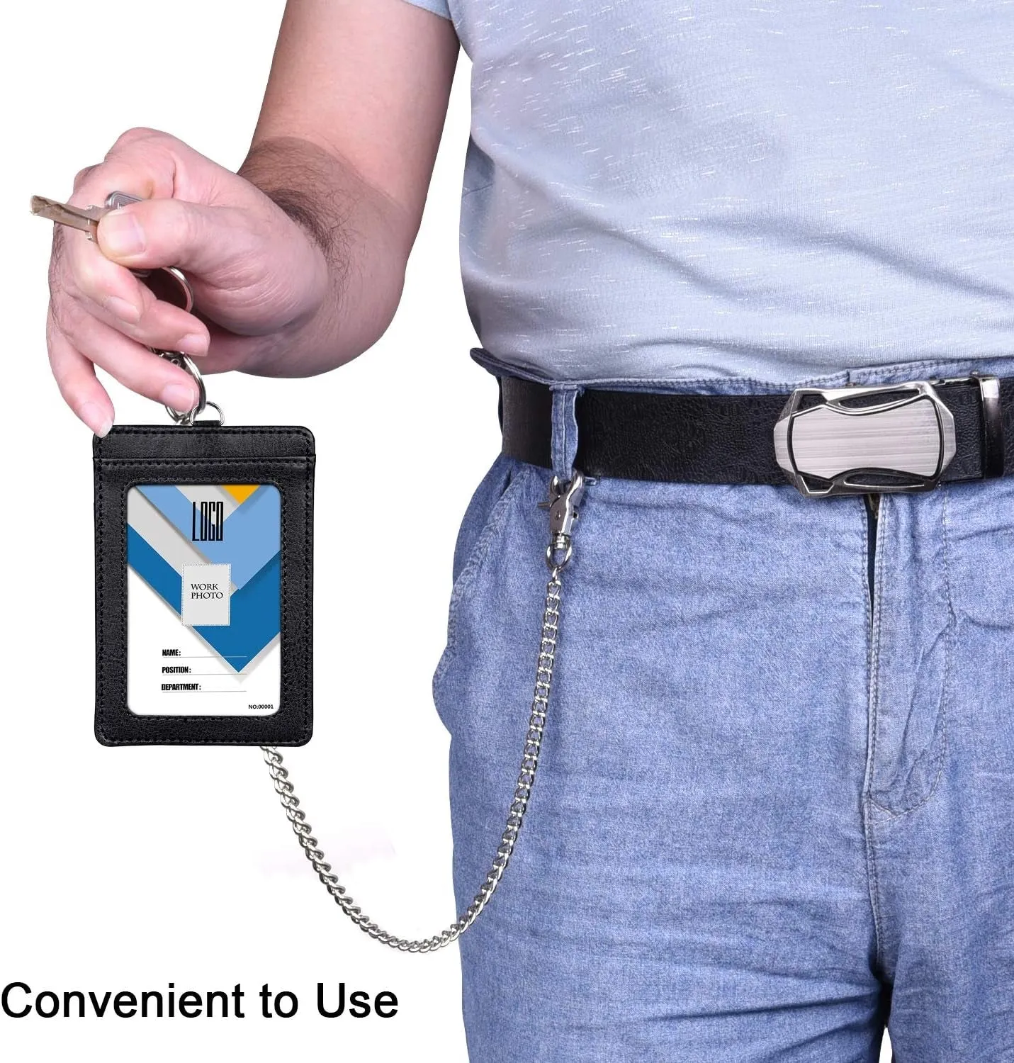 Wallet Chain 16 inch Pocket Keychain with 2 Keyrings