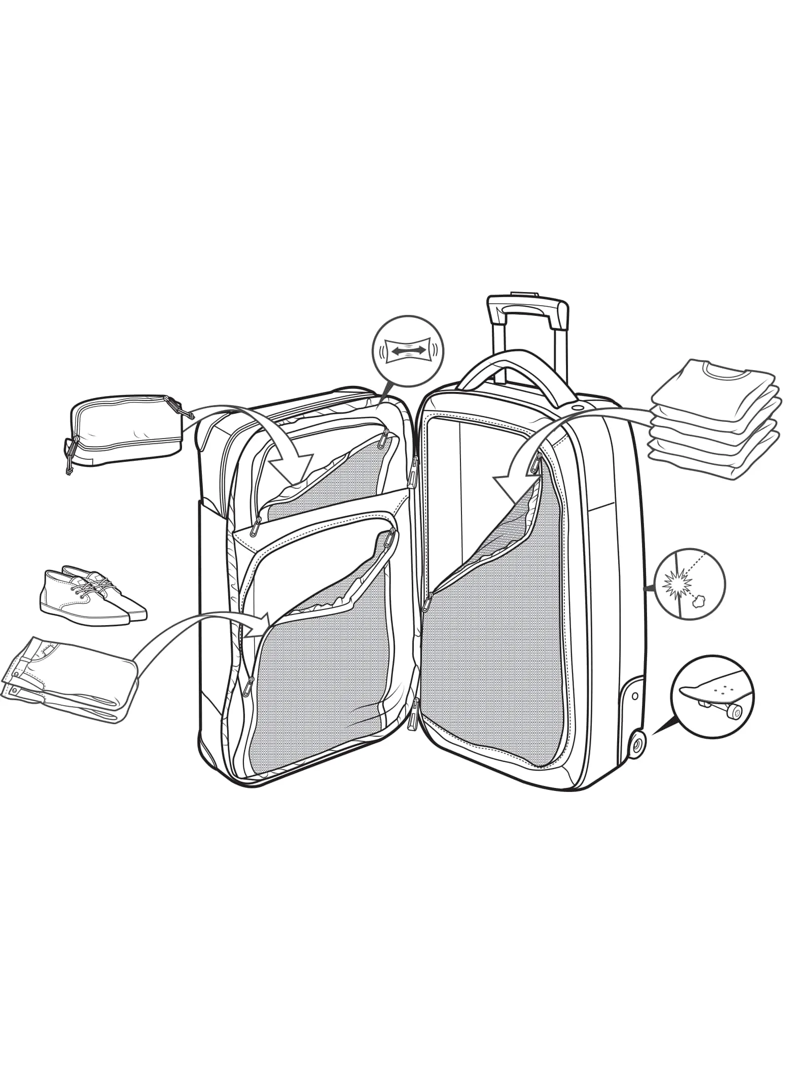 Wheelie Flight Deck 38L Travel Bag 2022