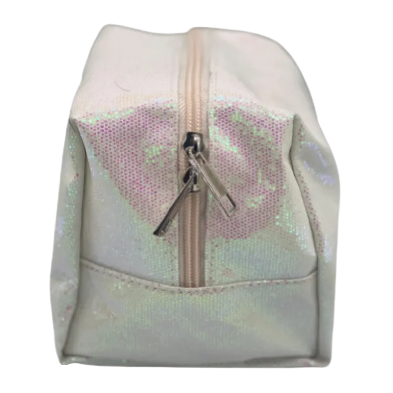 White Glitter Makeup Bag