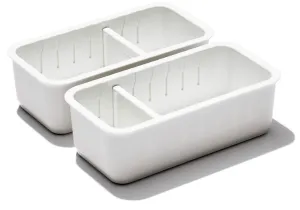 White Open Divided Drawer Bin oxo