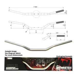 Whites Handlebars Alloy 6061 Taper 1-1/8" (28.6mm) CRF/KXF Silver