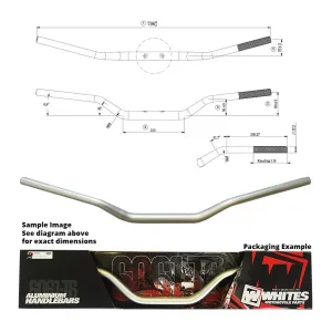Whites Handlebars Alloy 6061 Taper 1-1/8" (28.6mm) CR/RM/YZ Silver
