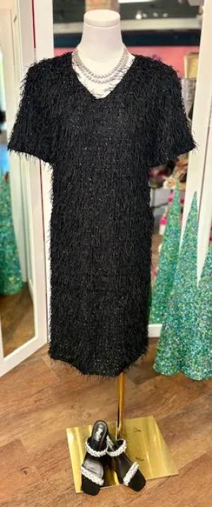 Winna Sparkling Feathered Eyelash Dress