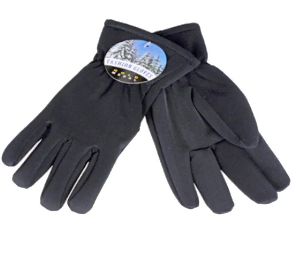 Winter Gloves-Ladies Feather Lined Stretch Glove, Black