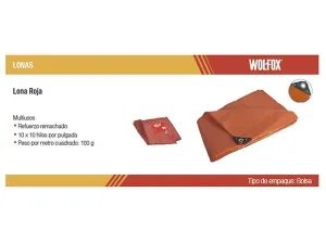 Wolfox Wf0025 Lona Roja 6.1m X 12.2m