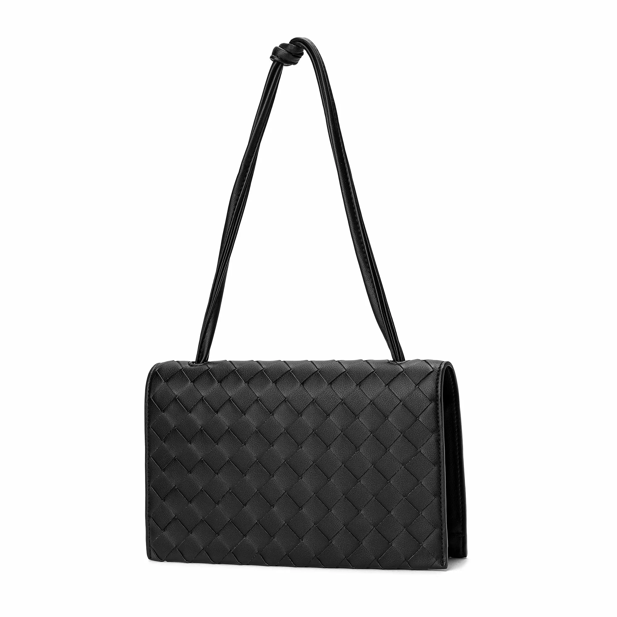 Woven Leather Shoulder Bag/ Clutch
