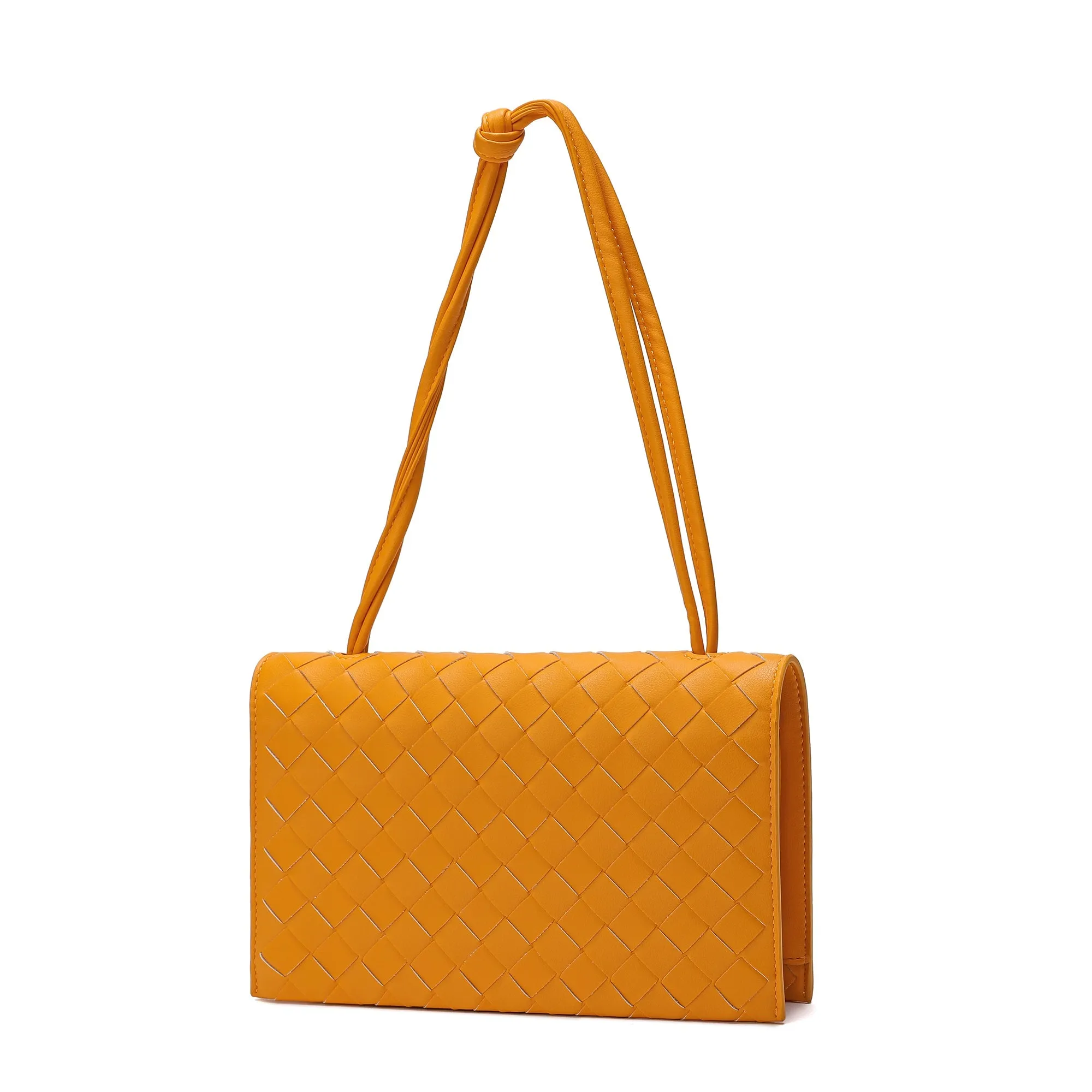 Woven Leather Shoulder Bag/ Clutch