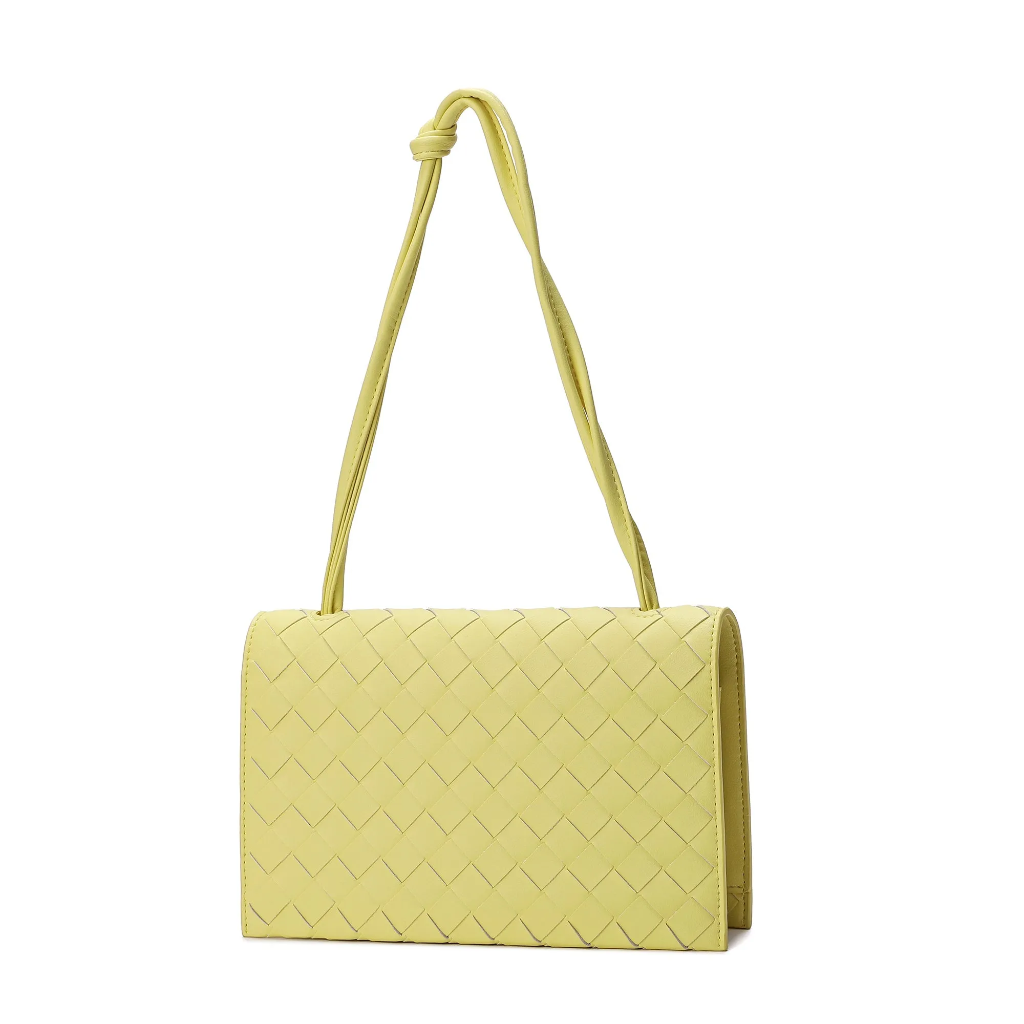 Woven Leather Shoulder Bag/ Clutch