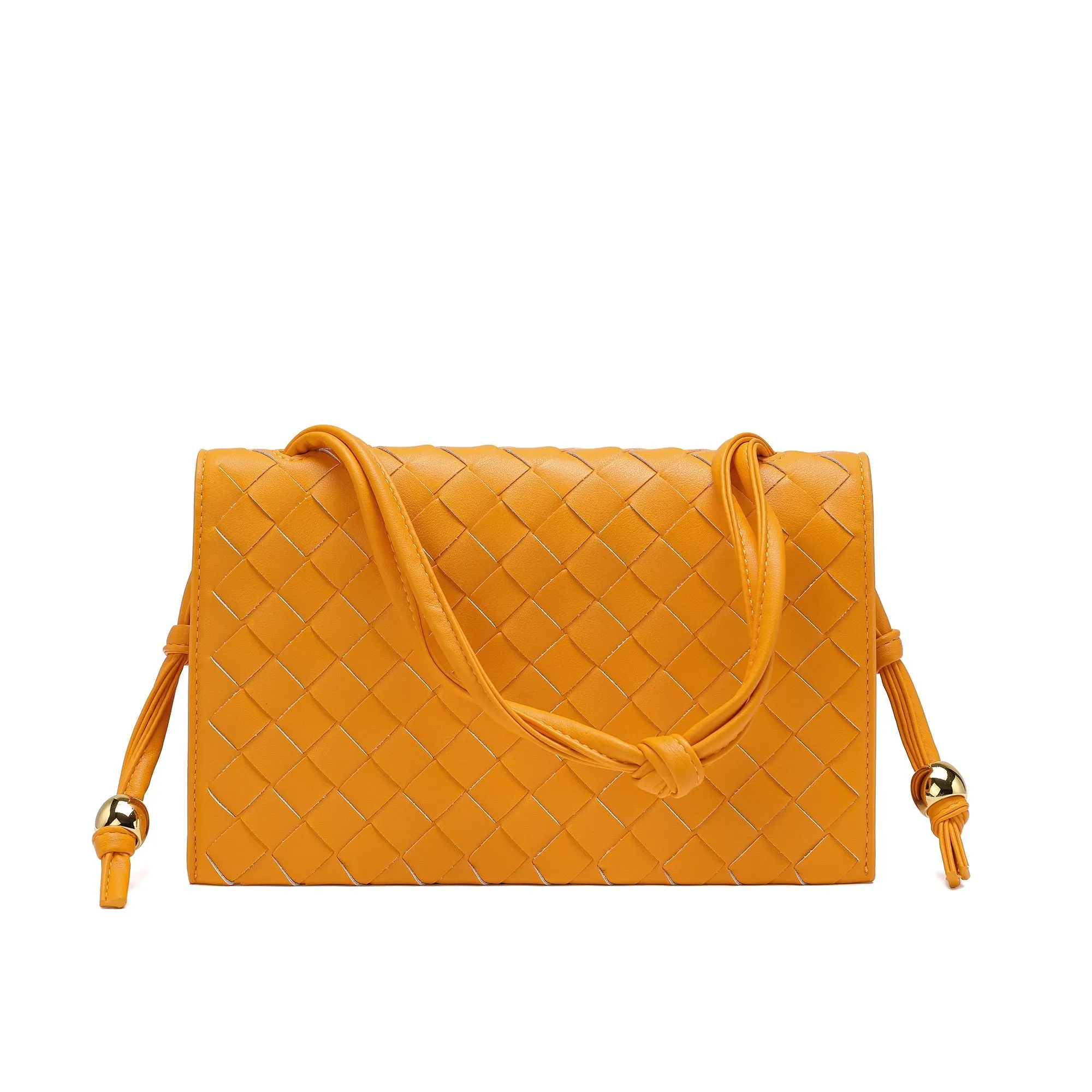 Woven Leather Shoulder Bag/ Clutch