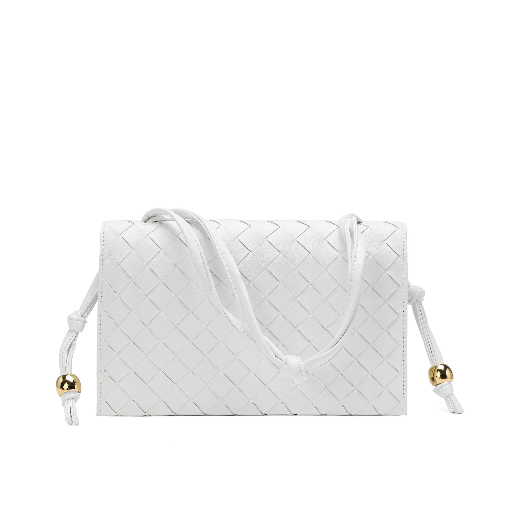 Woven Leather Shoulder Bag/ Clutch