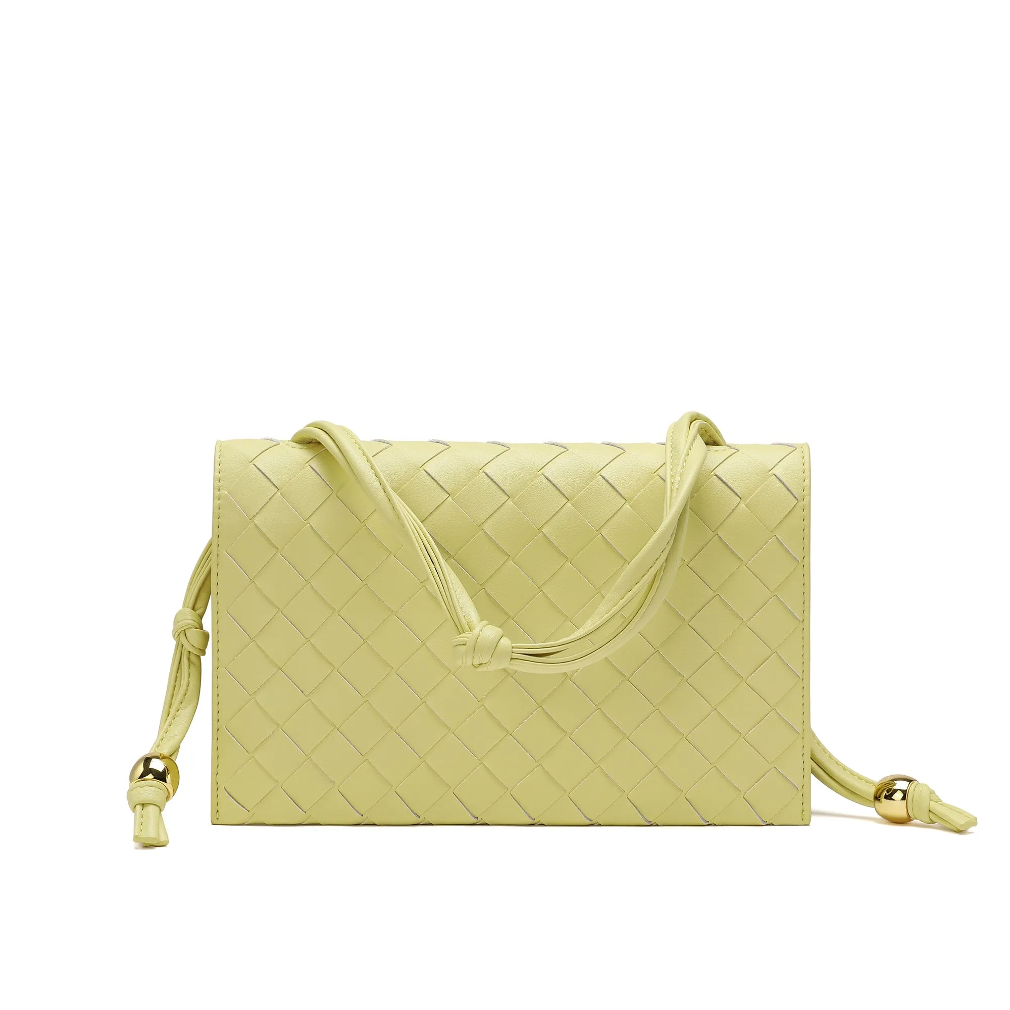 Woven Leather Shoulder Bag/ Clutch