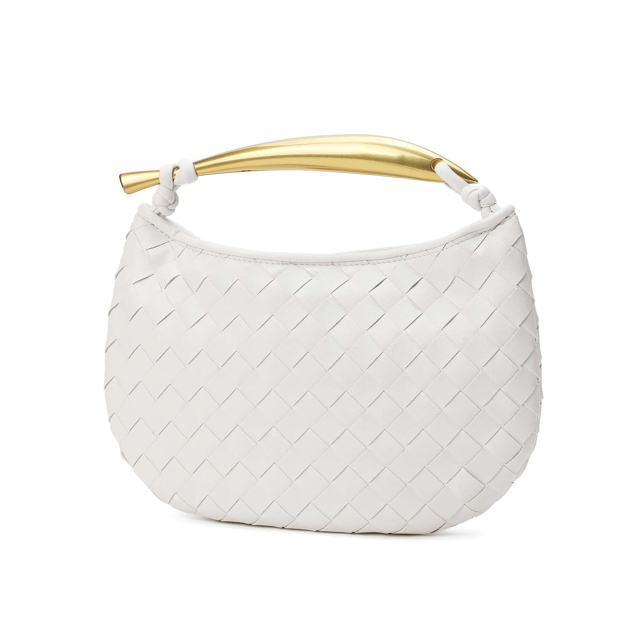Woven Leather Top-Handle Bag/Clutch