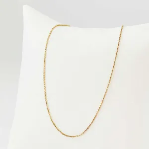 Yellow Gold Cable Chain Necklace for Medical ID