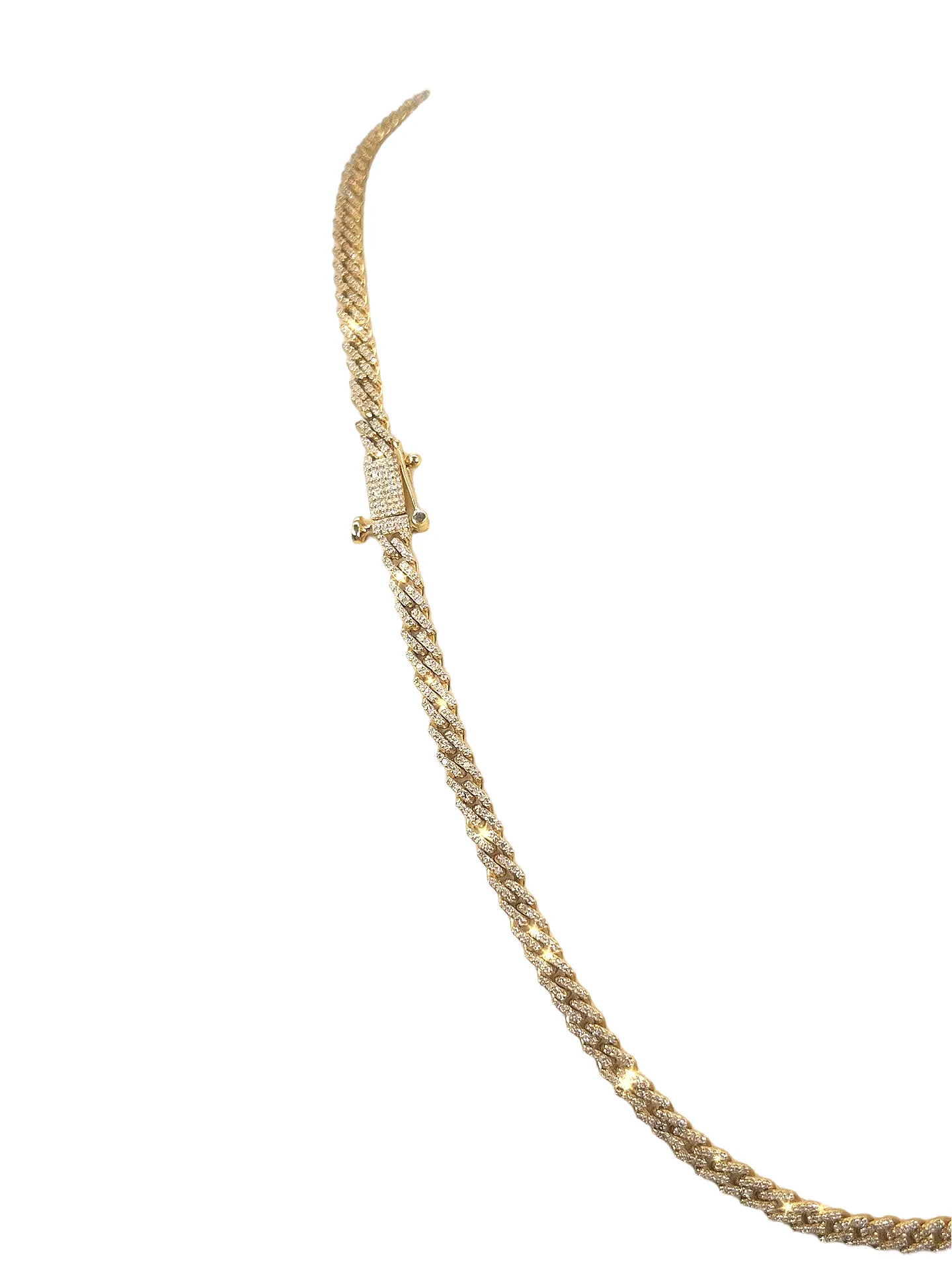 Yellow Gold Diamond Cuban Chain (5MM)