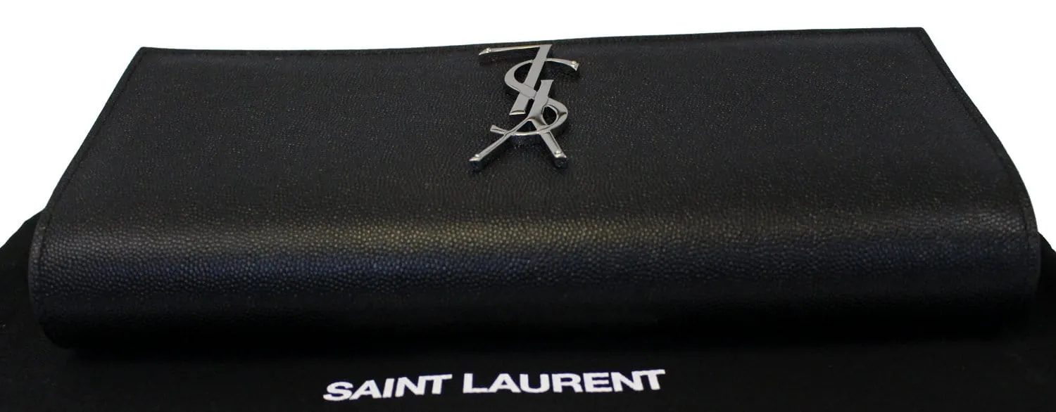 YVES SAINT LAURENT Kate Black Leather Clutch