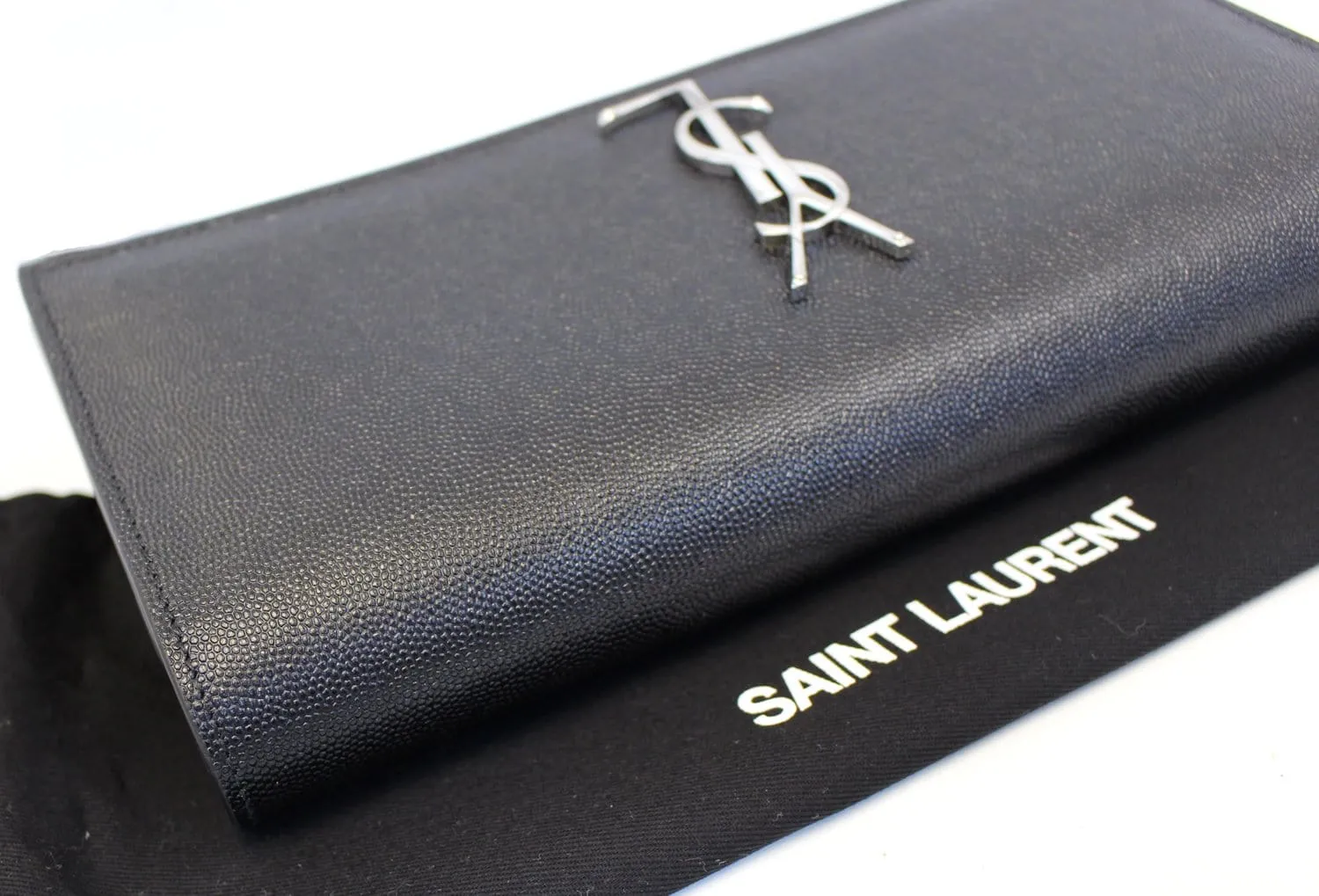 YVES SAINT LAURENT Kate Black Leather Clutch