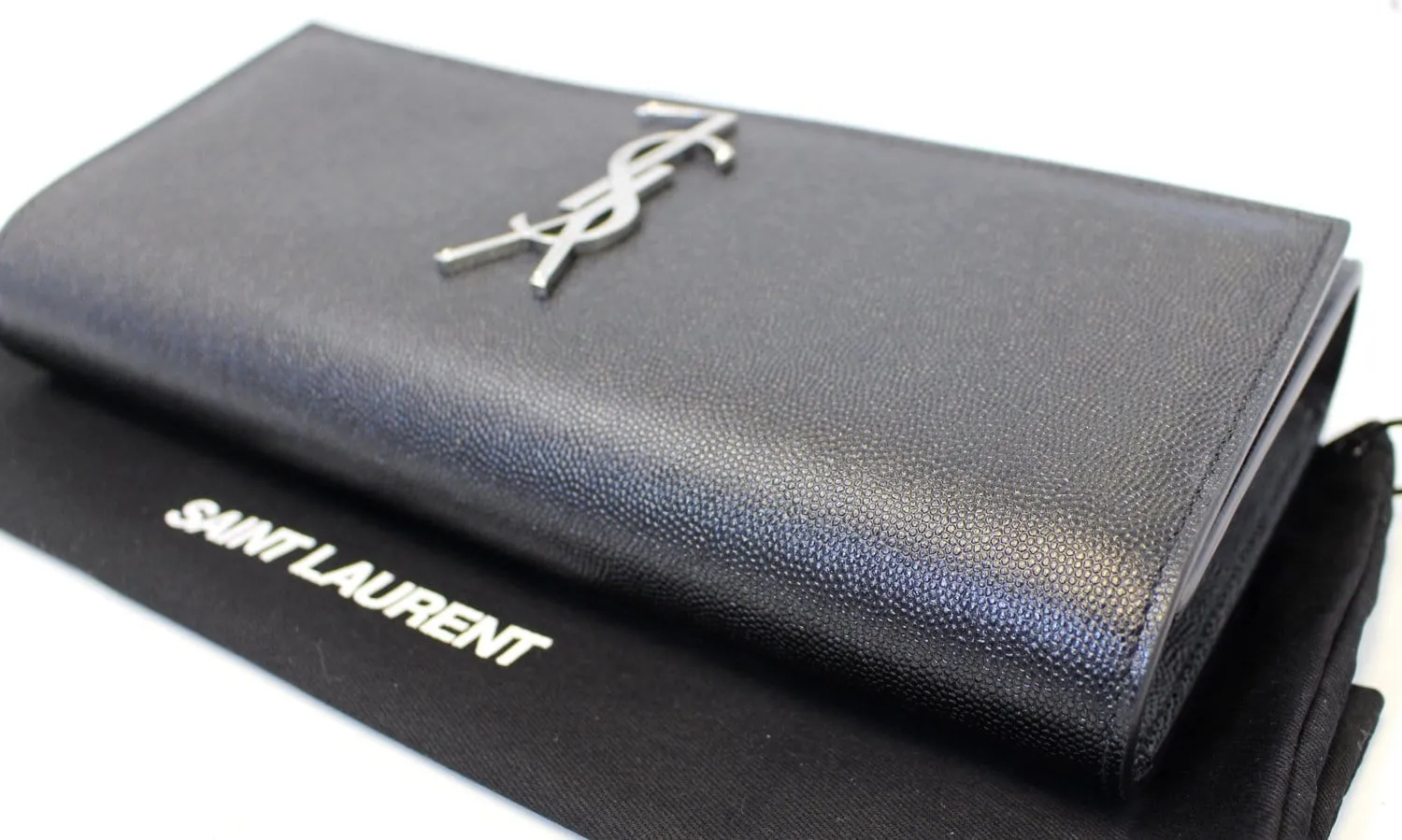 YVES SAINT LAURENT Kate Black Leather Clutch