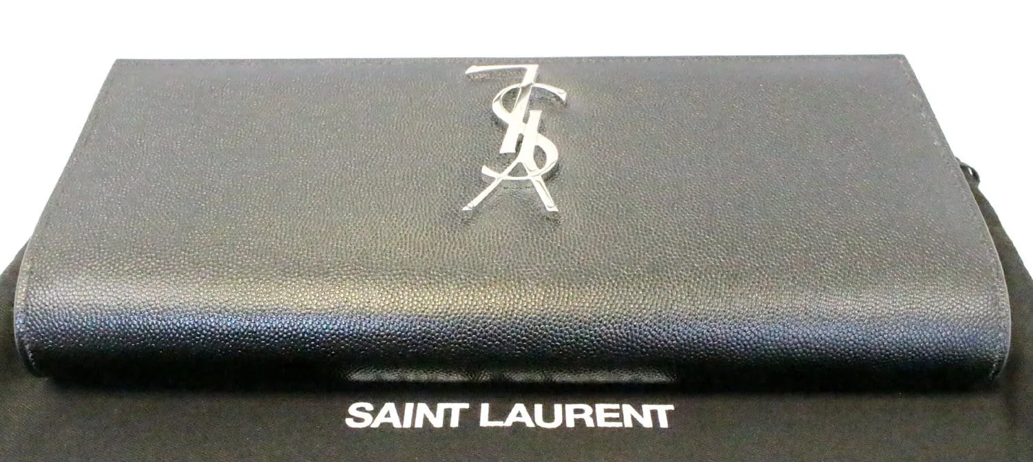 YVES SAINT LAURENT Kate Black Leather Clutch