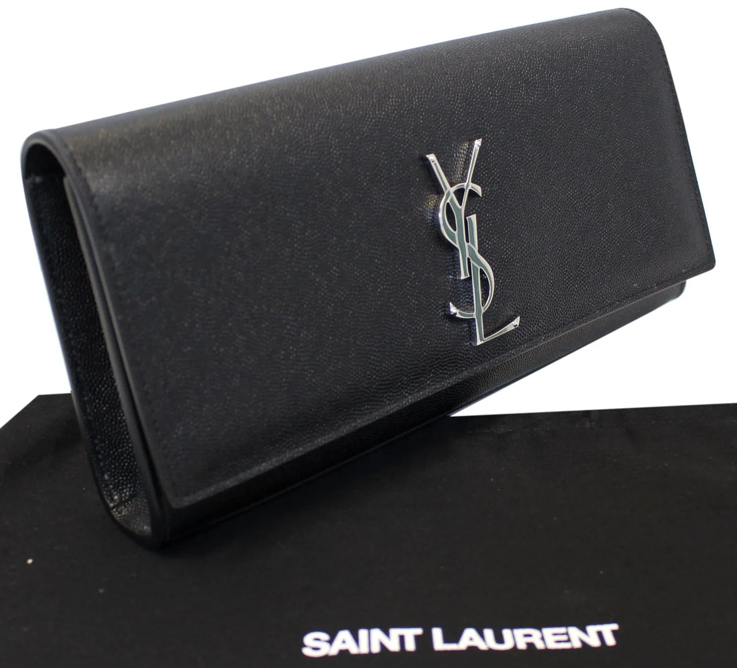 YVES SAINT LAURENT Kate Black Leather Clutch