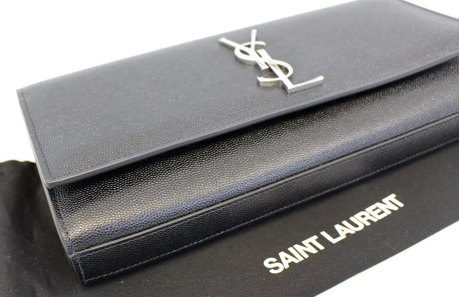 YVES SAINT LAURENT Kate Black Leather Clutch
