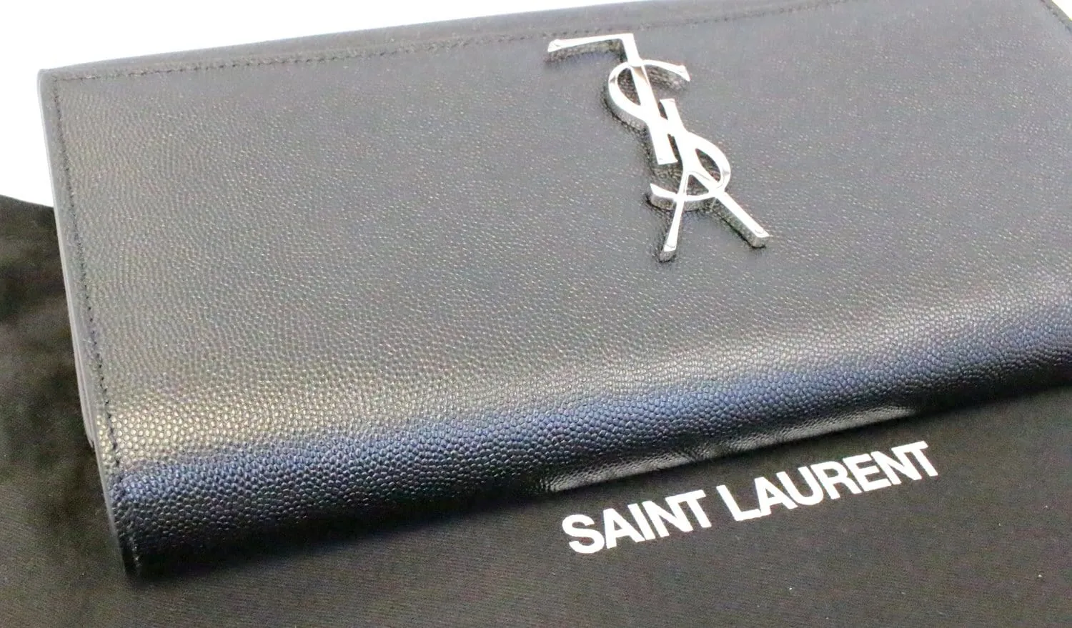 YVES SAINT LAURENT Kate Black Leather Clutch