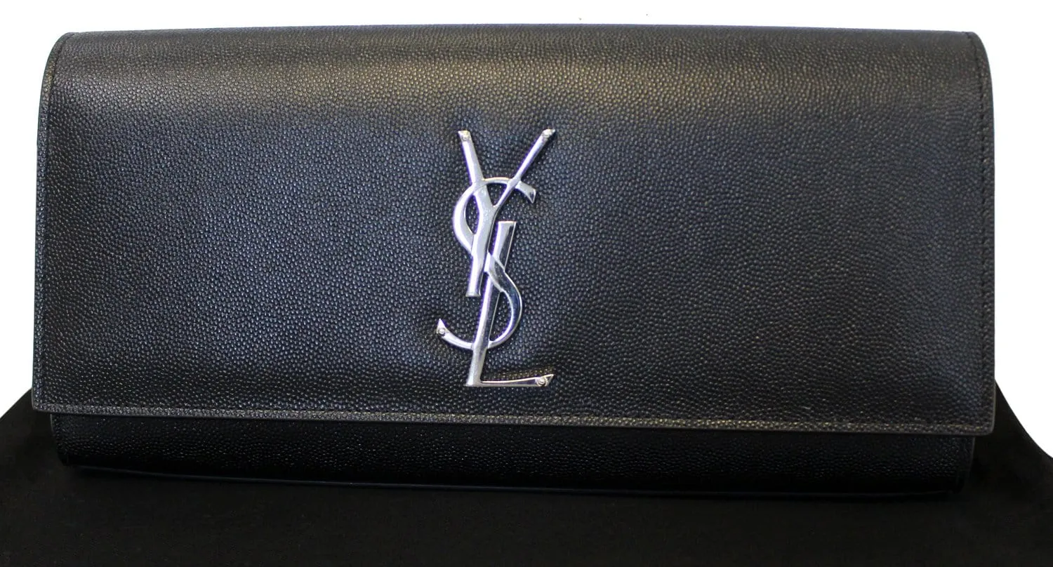 YVES SAINT LAURENT Kate Black Leather Clutch