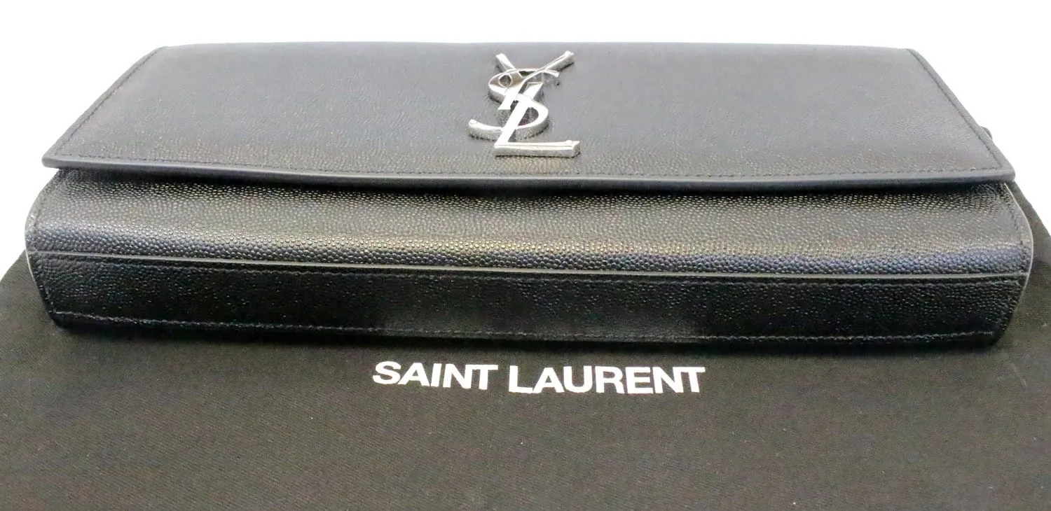 YVES SAINT LAURENT Kate Black Leather Clutch
