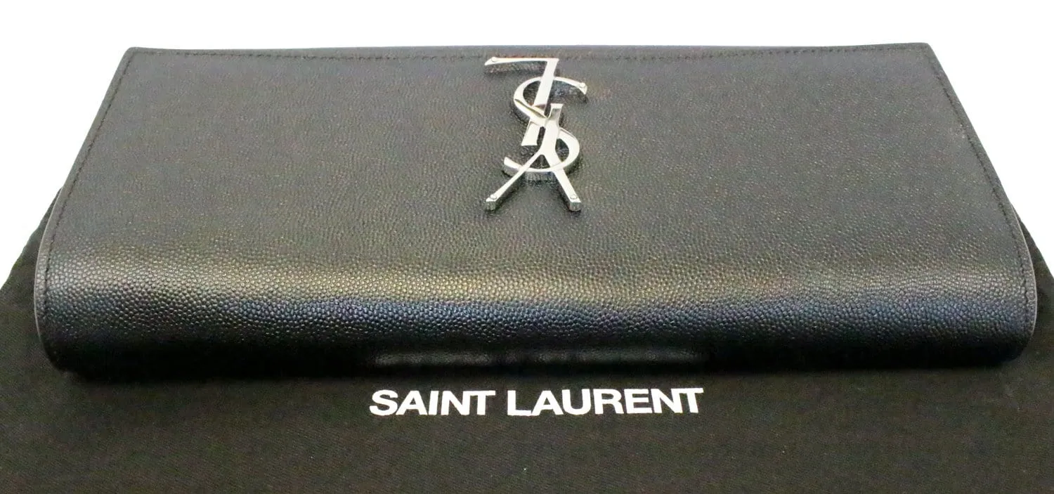 YVES SAINT LAURENT Kate Black Leather Clutch
