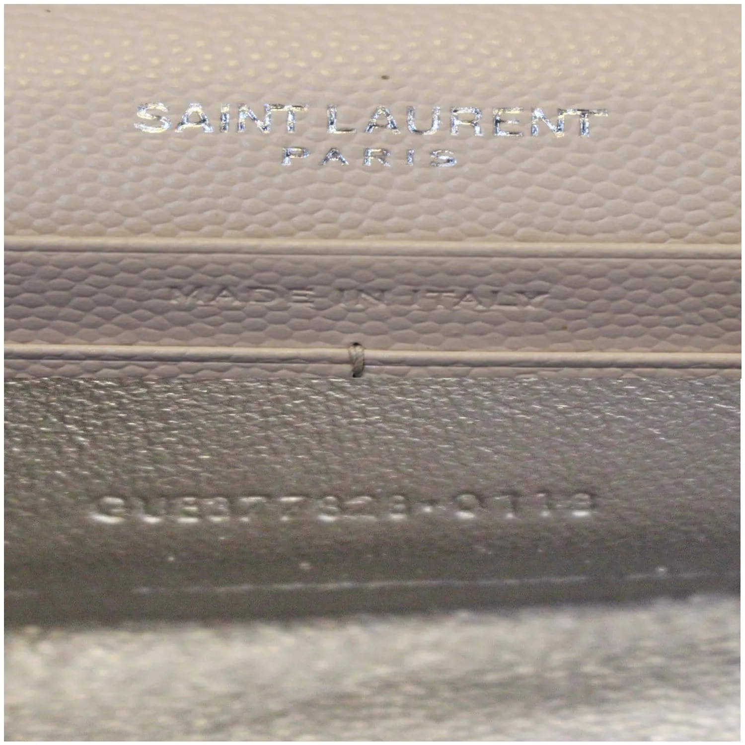 YVES SAINT LAURENT Monogram Grain De Poudre Chain Wallet Pale Blush