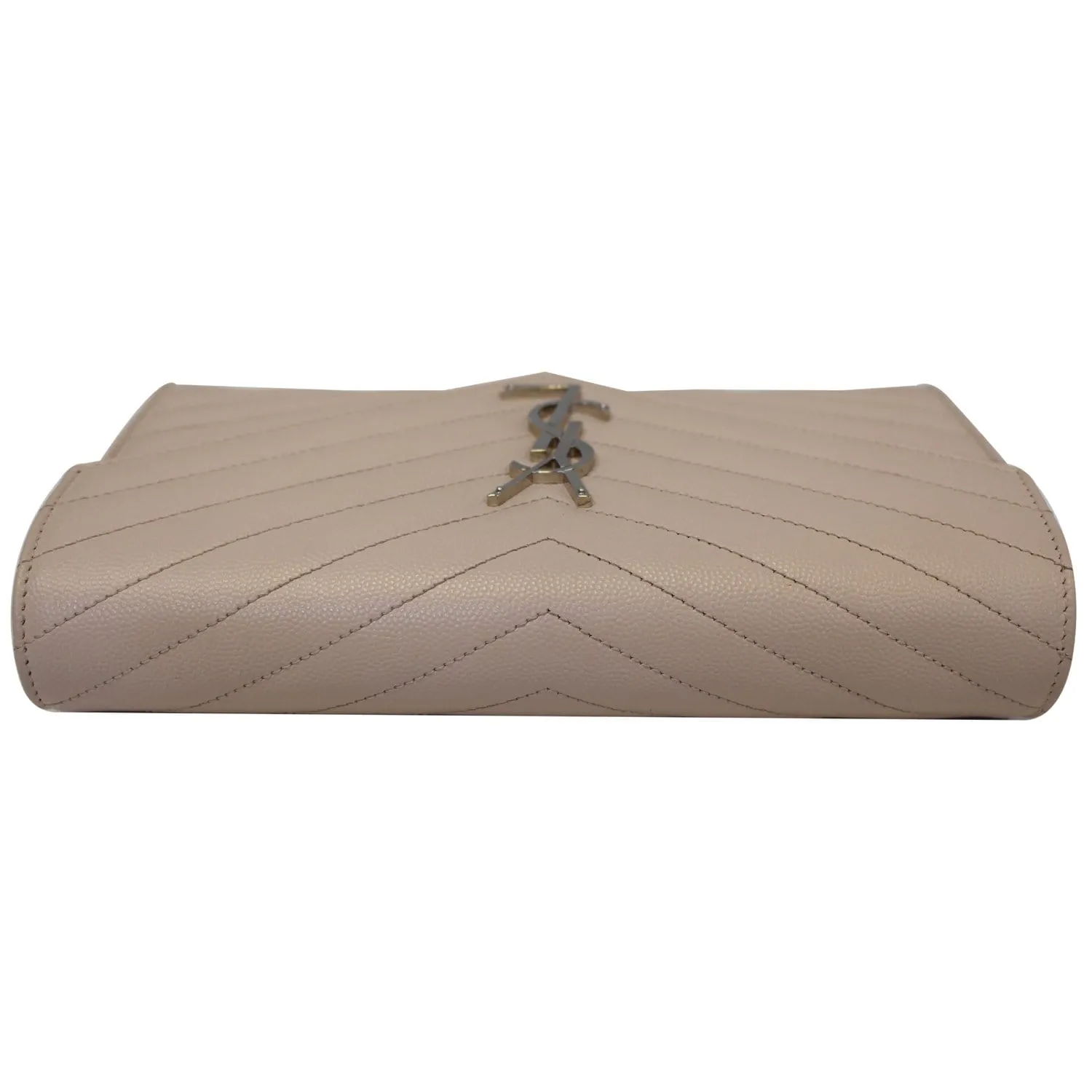 YVES SAINT LAURENT Monogram Grain De Poudre Chain Wallet Pale Blush