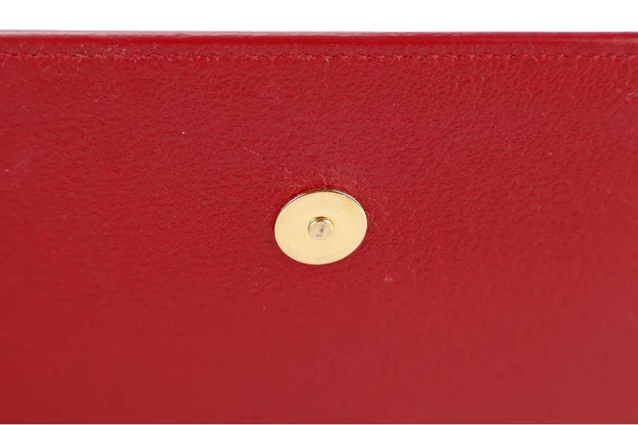 YVES SAINT LAURENT (YSL) BELLE DE JOUR CLUTCH MAROON CALFSKIN LEATHER GOLD HARDWARE WITH DUST COVER