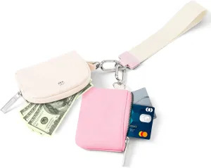 Zip Around Wristlet keychain Wallet for Women Portable wallet