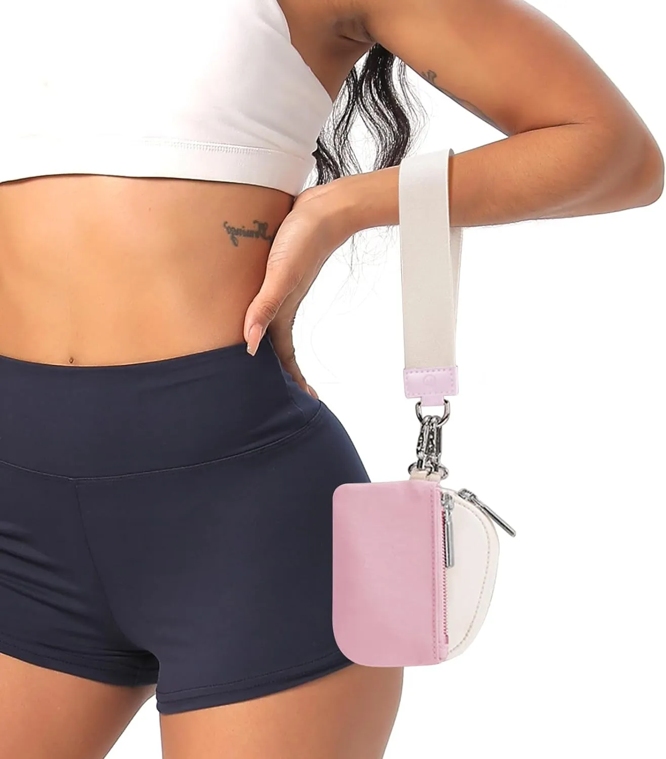 Zip Around Wristlet keychain Wallet for Women Portable wallet