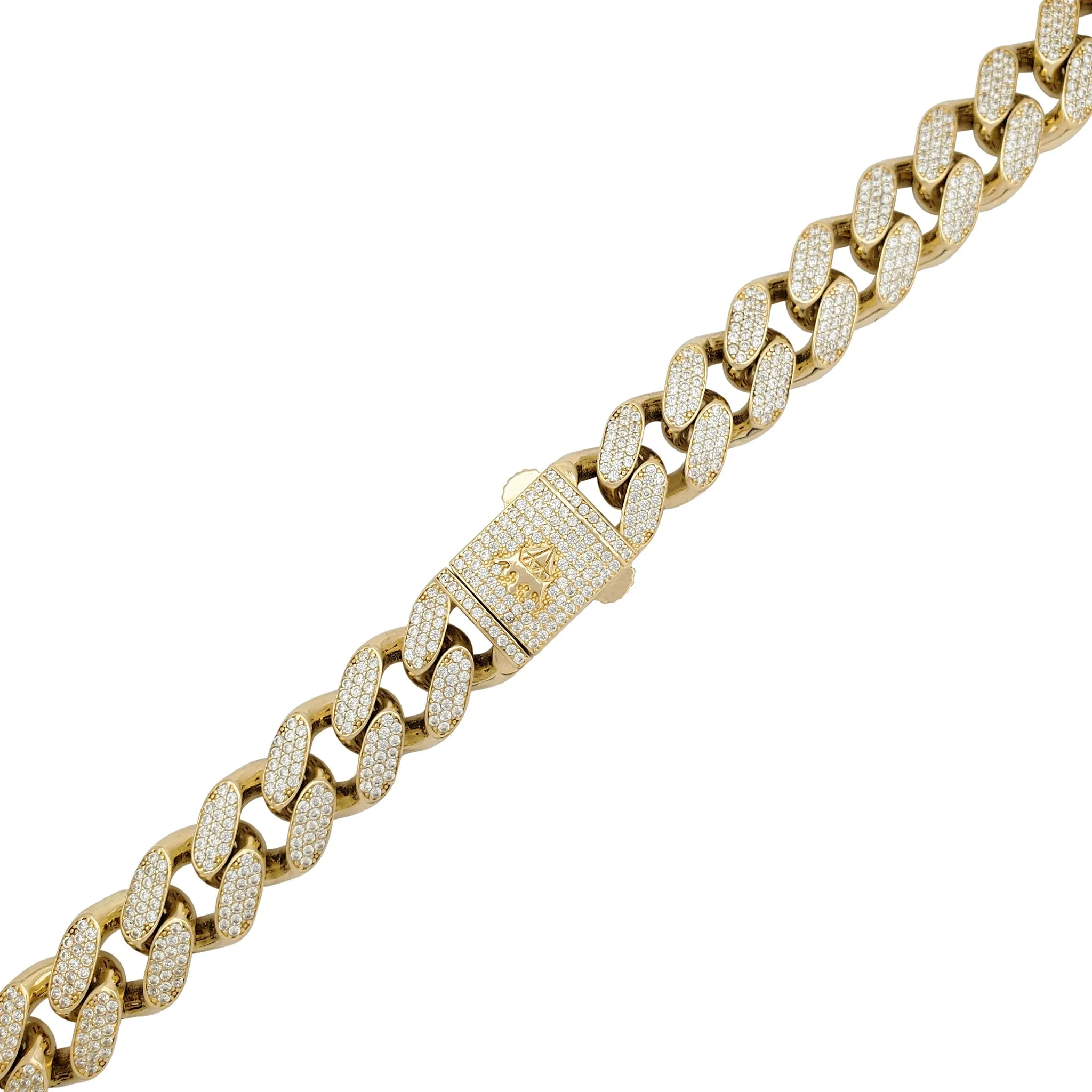 Zirconia Iced-Out Monaco Bracelet (14K)