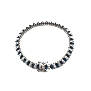 Zirconia Marquise Tennis Bracelet (Silver)
